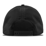 Walkoff Wood Bat Co. - Curved Bill 5-Panel Rope Black Hat with Rubber Circle Logo Patch
