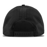 Walkoff Wood Bat Co. - Curved Bill 5-Panel Rope Black Hat with Rubber Circle Logo Patch