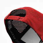 Walkoff Wood Bat Co. - Perforated Red Hat with Rubber Rectangle Logo Patch