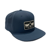 Walkoff Wood Bat Co. - Perforated Navy Hat with Rubber Rectangle Logo Patch