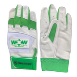 Batting Gloves-White with Green