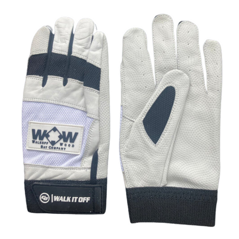 Batting Gloves-White with Black Knuckles