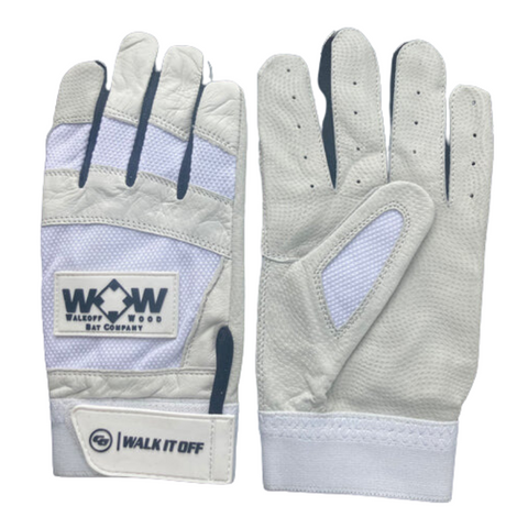 Batting Gloves-White with black