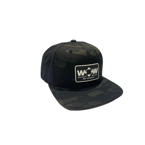 Walkoff Wood Bat Co. - Perforated Camo Hat with Rubber Rectangle Logo Patch