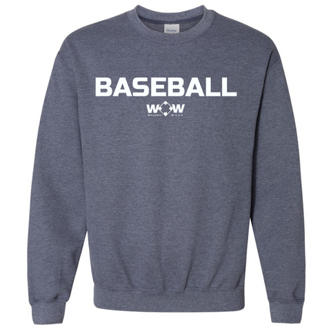 Baseball WOW Crew Neck Sweatshirt