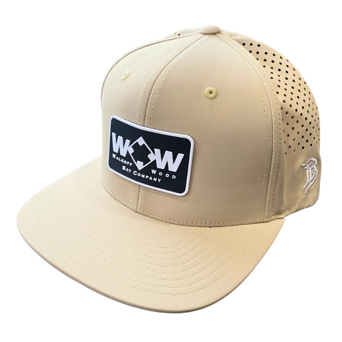 Walkoff Wood Bat Co. - Perforated Desert Hat with Rubber Rectangle Logo Patch