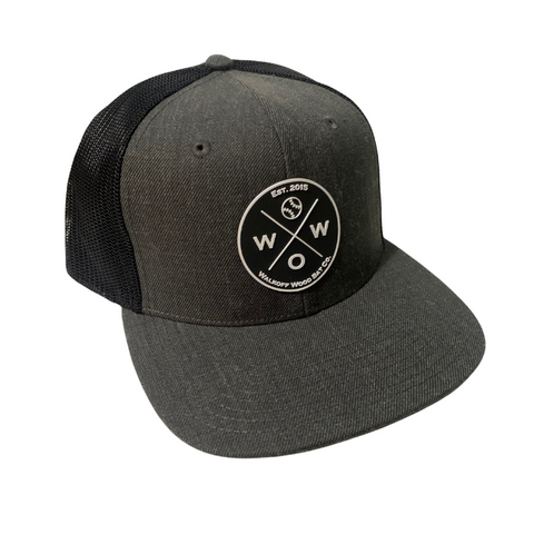 Walkoff Wood - Gray Snapback with Rubber Circle Logo Patch