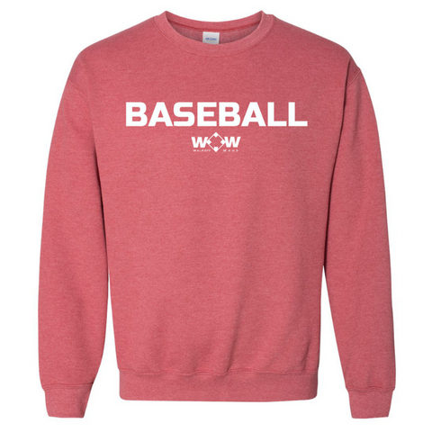 Baseball WOW Crew Neck Sweatshirt