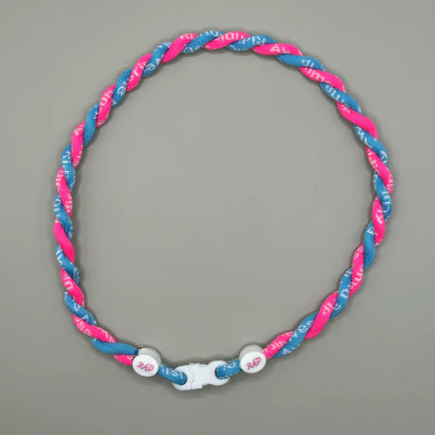 RAD - 18" Braided Rope Necklace (Pink/Blue)