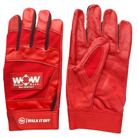 Batting Gloves-Red with Black