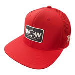 Walkoff Wood Bat Co. - Perforated Red Hat with Rubber Rectangle Logo Patch