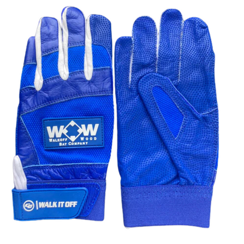 Batting Gloves-Blue with white