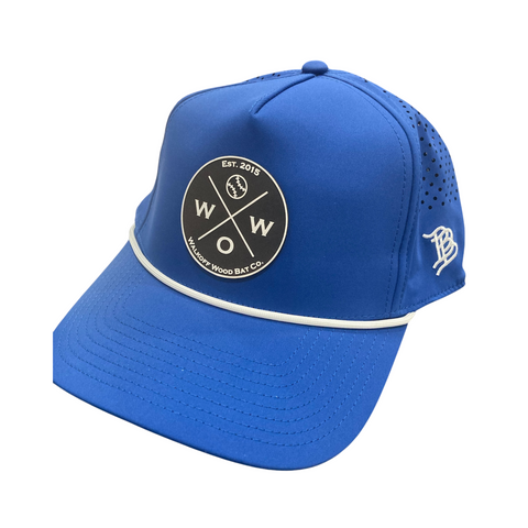 Walkoff Wood Bat Co. - Curved Bill 5-Panel Rope Royal Blue Hat with Rubber Circle Logo Patch