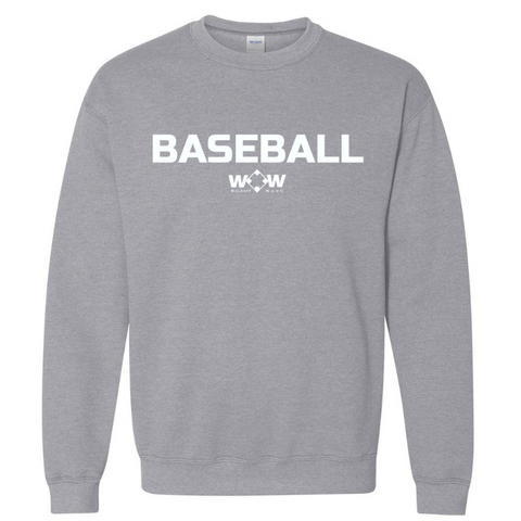 Baseball WOW Crew Neck Sweatshirt