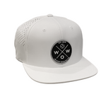 Walkoff Wood Bat Co. - Perforated White Hat with Rubber Circle Logo Patch