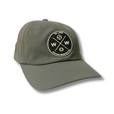 Walkoff Wood Bat Co. - Relaxed Performance Gray Hat with Rubber Circle Logo Patch